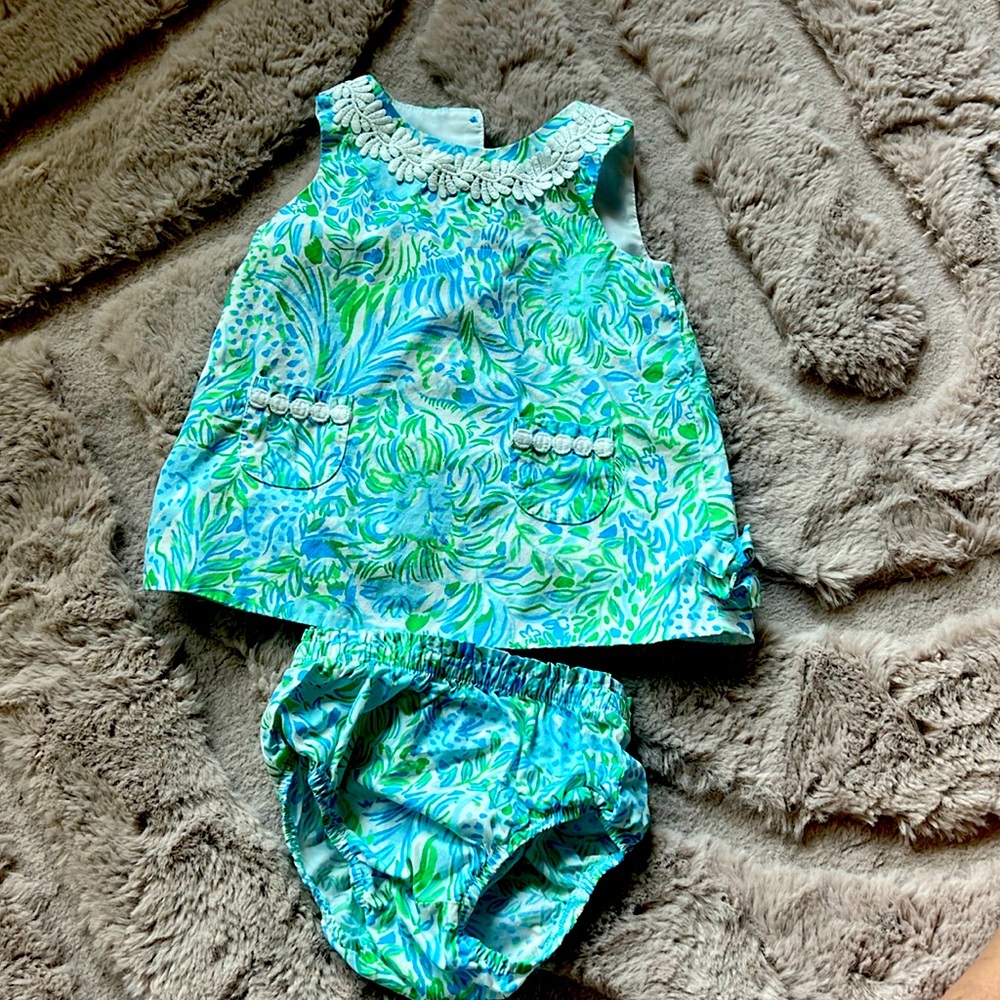Lilly Pulitzer dress and bloomers. 6-12 months